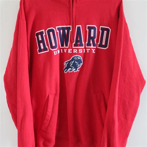 Red Howard University Hoodie - Depop