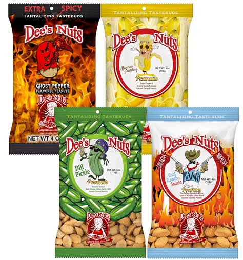 Amazon.com : Dee's Nuts - 4 oz Bag Variety Pack - Dill Pickle, Ranch ...