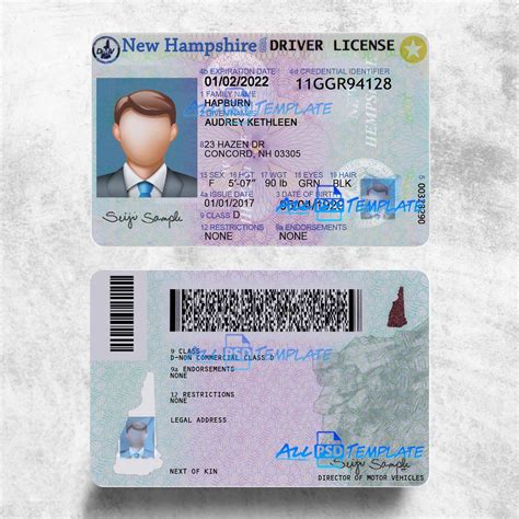 New Hampshire Driver License Template - FAKE PSD TEMPLATES