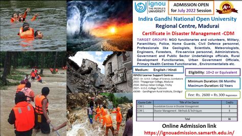 IGNOU-RC-Madurai- Announcements - Latest - Admission Open for July 2022 ...