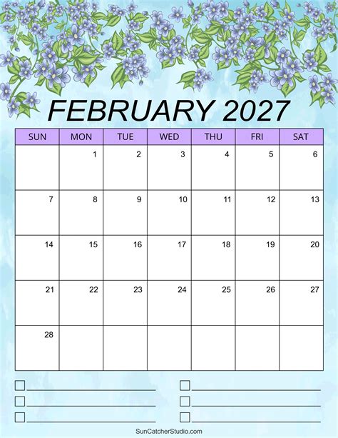 February 2027 Calendar (Free Printable) – Free Printables, Lettering ...