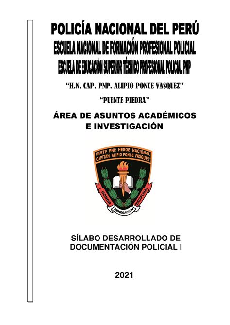 Silabo de Documentación Policial I.- 22SET21