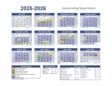 Central Unified School District Fresno 25-26 Calendar - EduCounty