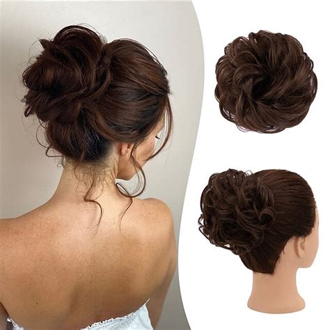 Messy Bun Hair Piece RSWETE Instant Rose Bun Hair Scrunchie Hairpieces ...