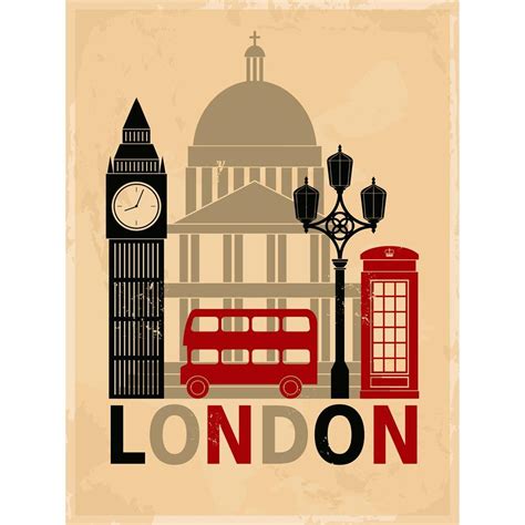 London Symbols & Landmarks Canvas Painting Synthetic Frame – ArtzFolio.com