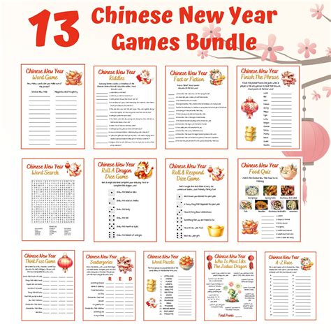 13 Chinese New Year Games Bundle New Year Printable Games CNY Games ...