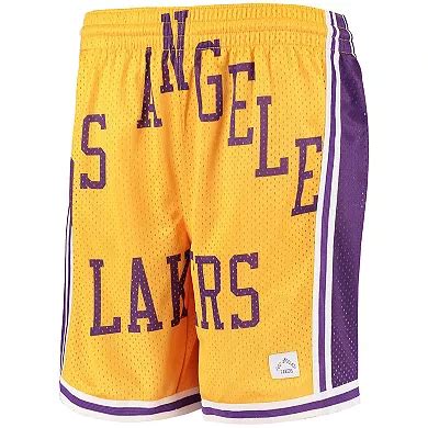 Youth Gold Los Angeles Lakers Hardwood Classics Throwback Big Face Mesh ...