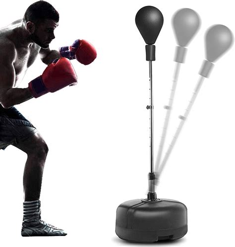 Punching Bag with Stand - Freestanding Reflex Bag Adjustable Height ...