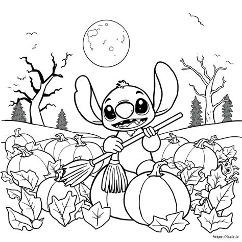 Disney Stitch Halloween Coloring Pages