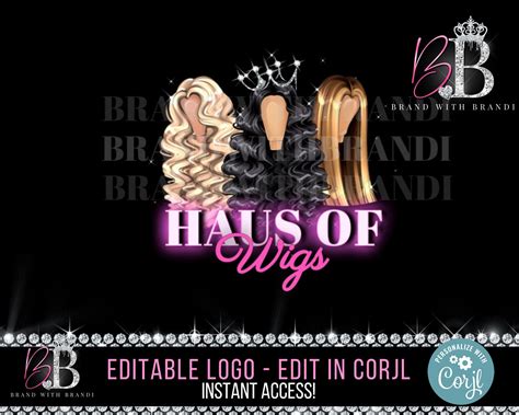 Hair Logo Design, Bundles Logo, Premade Logo Design, Hair Extensions Logo Template, DIY Logo ...