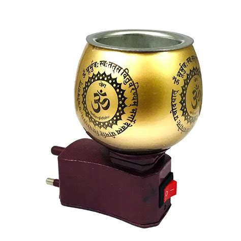 Evisha Non Musical Electronic Golden Kapoor Dani Stand Camphor Diffuser ...
