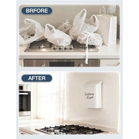 Candco Metal White Magnetic Grocery Bags Holder, Farmhouse India | Ubuy