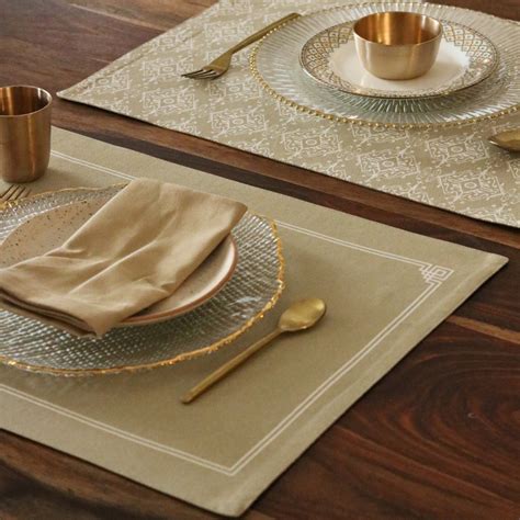 Wipeable & Reversible Cotton Placemats | Set of 4 and 6| Jaisalmer ...
