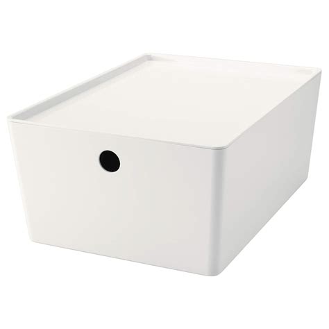 Ikea KUGGIS Box with Lid, White, 26x35x15 cm : Amazon.in: Home & Kitchen