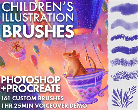 Children's Illustration Brushes for Photoshop and Procreate - Etsy ...