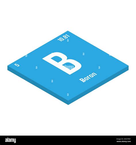 Boron, B, periodic table element with name, symbol, atomic number and ...
