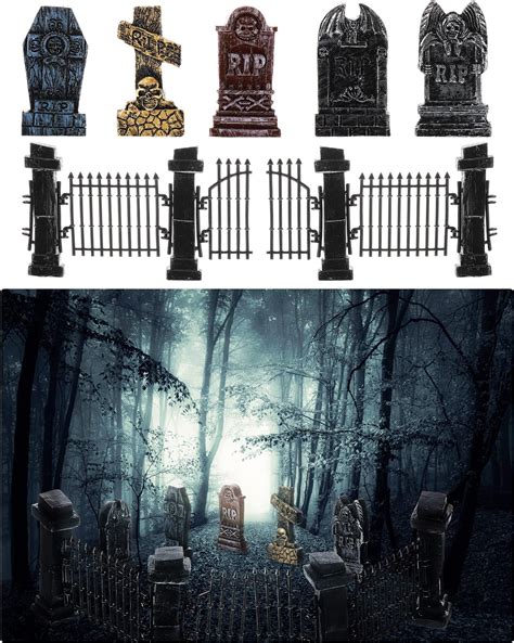 Amazon.com: Lemax Haunted Souls Graveyard, Set of 14#43707 : Home & Kitchen
