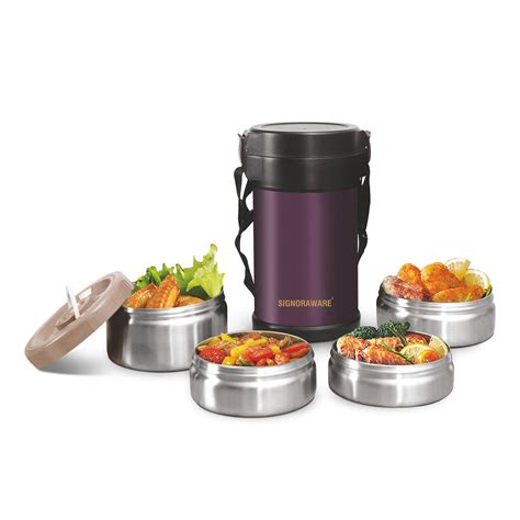 Challenger Vacuum Lunch Box 4 Tier | Stainless Steel Insulated Lunch B ...