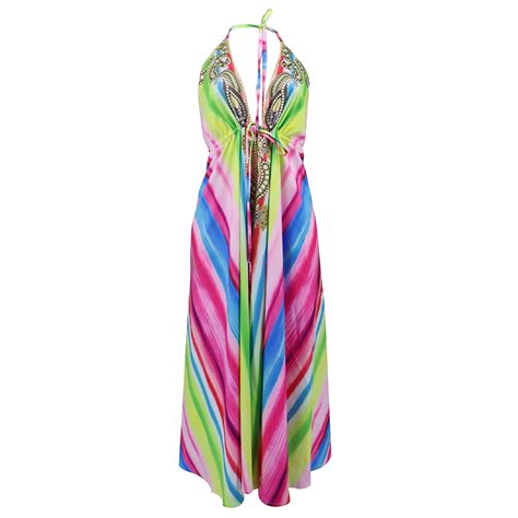 DVKOVI Women's Spring Summer Deep V Neck Dresses Floral Printed ...