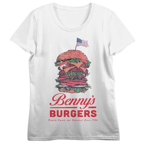 Stranger Things Benny's Burgers Tee - White Short Sleeve T-Shirt-Large ...