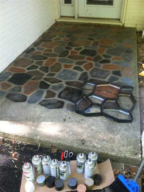 The Smart Momma: Spray Painted Faux Stones on Concrete Patio.. Turn ...