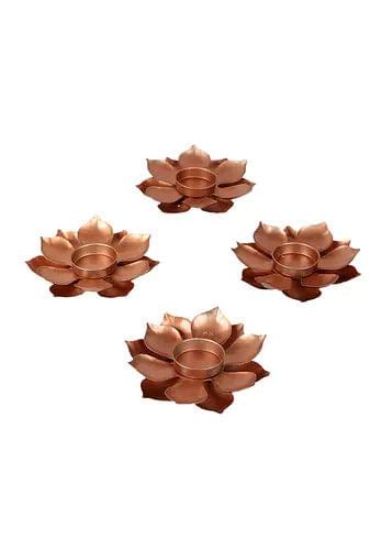 Buy Lotus Copper Diya -Set of 4 at Best Price in India