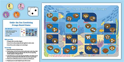 👉 Under the Sea Combining Groups Board Game - Twinkl