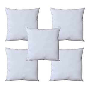 Buy HOME ATTIRE Cotton Siliconised Microfiber Cushion Filler (5, White ...