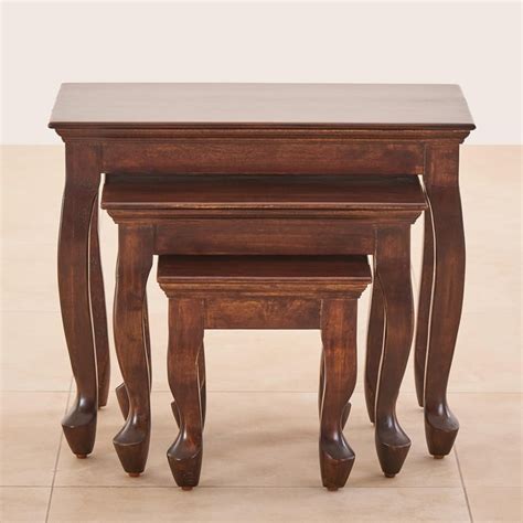 Buy Andaman NXT Mango Wood Set of 3 Nest Tables - Brown from Home ...