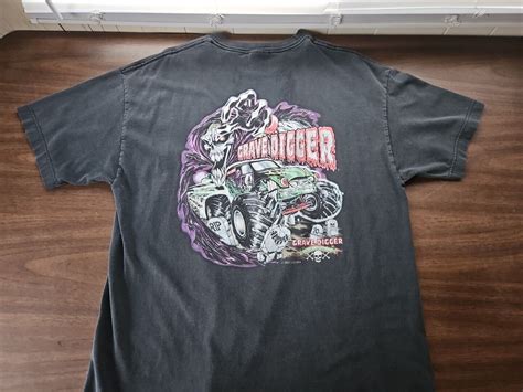 Vintage 2001 GRAVE DIGGER Monster Truck Shirt XL 21.… - Gem