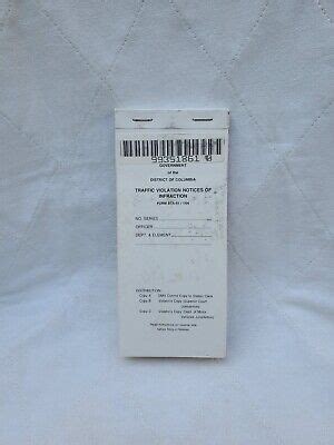 Rare Vintage Washington DC Police Traffic Violation Ticket Book Form ...