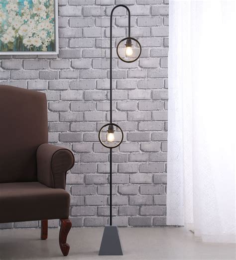 Buy Rafael Black Metal Shade Floor Lamp with Black Base - CasaCraft By ...