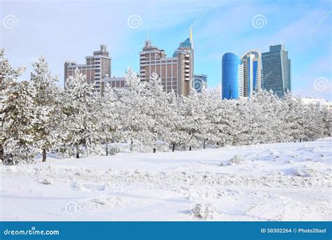View in Astana in winter editorial stock image. Image of photograph ...