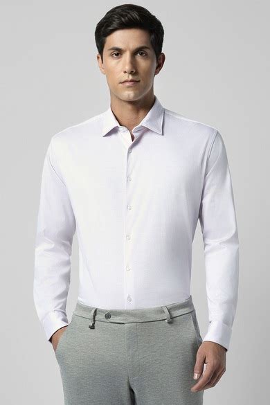 Buy Men White Regular Fit Solid Full Sleeves Formal Shirt Online ...