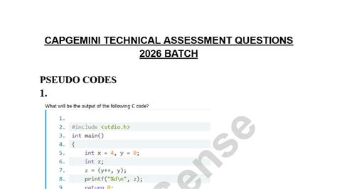 CAPGEMINI TECHNICAL ASSESSMENT QUESTIONS 2026 BATCH - Studocu