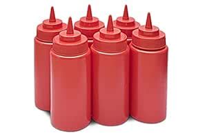 THW® 16 oz (473 ML) Plastic Squeeze Bottles for Ketchup BBQ Sauce Syrup ...