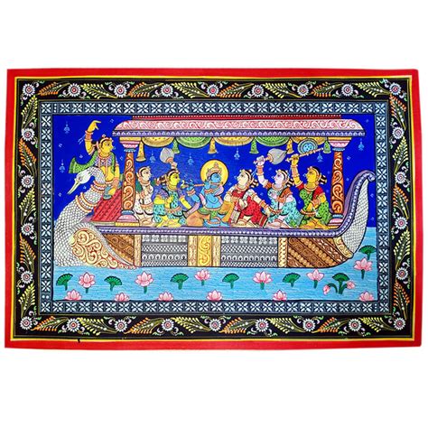 Buy Lord Krishna with Gopi Naba Keli Pattachitra Painting﻿ - Ritikart