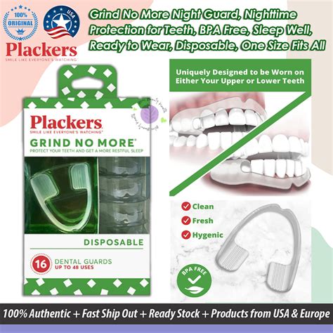 Plackers Grind No More Night Guard, Nighttime Protection for Teeth, BPA ...