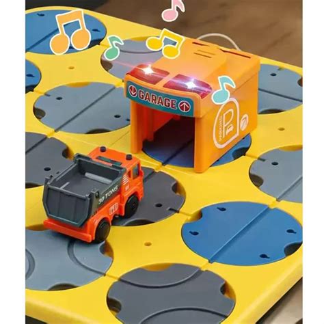 CONSTRUCTION VEHICLE DIY TRACK MAZE RACE CAR TRACK BUILDING BLOCK EDUC