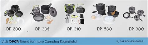 Buy DPCR 11-Piece Camping Cookware Mess Kit with Gas Stove, Lightweight ...