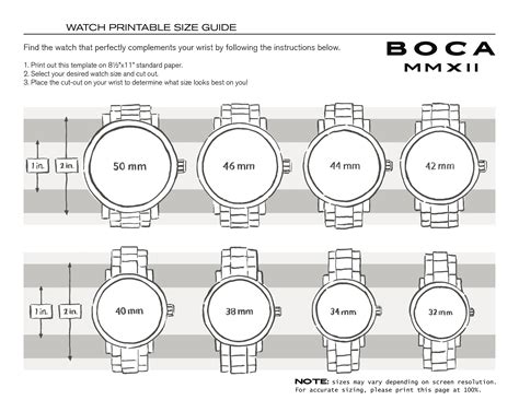 Watch Size Guide - BOCA MMXII