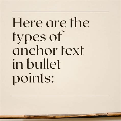Certainly, here are the types of anchor text in bullet points: Exact ...