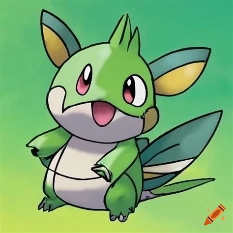 Fakemon pokemon designs with grass/psychic type on Craiyon