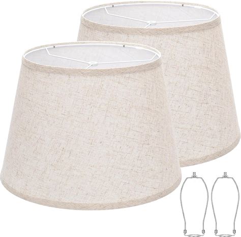 Large Drum Lamp Shades Set of 2, 12"Top x 16"Bottom x 11"High, Beige ...
