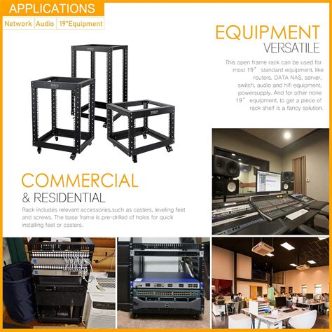 Buy RIVECO 6U Open Frame Server Rack with Wheels- Heavy Duty 4 Post ...