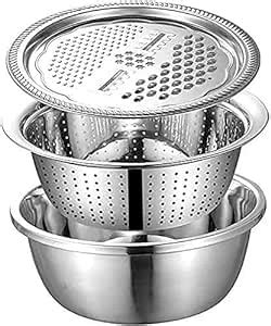Stainless Steel Mirror Finish 3-in-1 Multipurpose Drain Basket- Grater ...