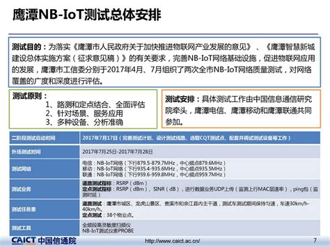 中国信通院发布《鹰潭NB-IoT网络测试报告》详解鹰潭网络质量情况--中国信通院