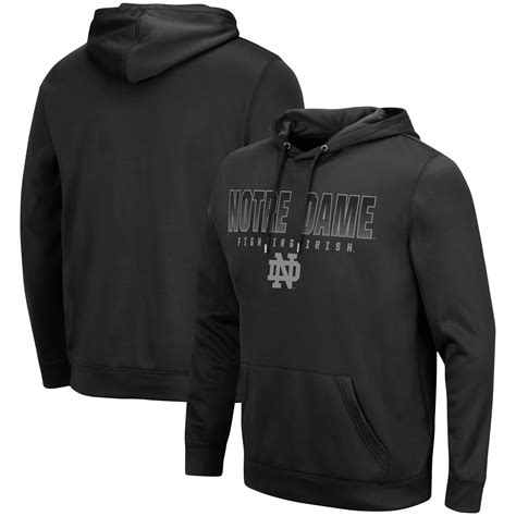 Men's Colosseum Black Notre Dame Fighting Irish Blackout 3.0 Pullover ...