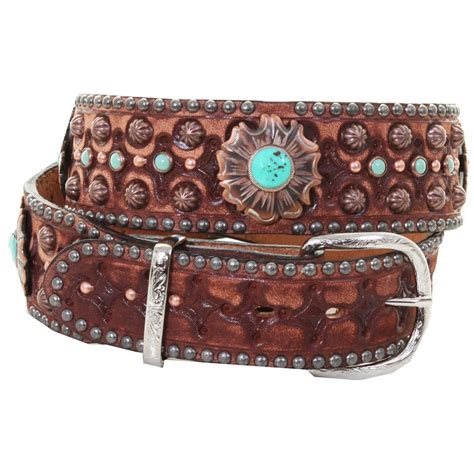 B954 - Mahogany Vintage Studded Belt - Double J Saddlery | Vintage ...