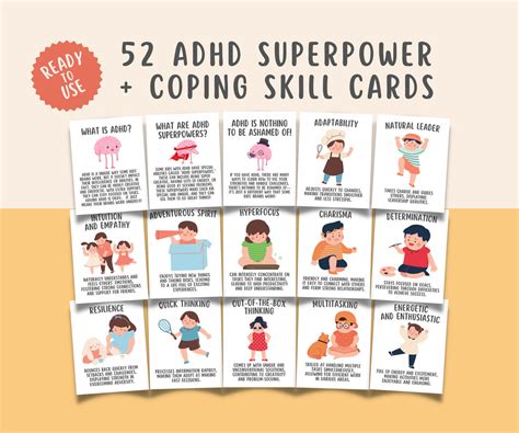 52 ADHD Superpower Strength & Coping Skill Cards – MindSpace